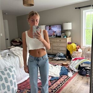 A Brand low waste straight leg jeans